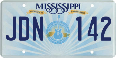 MS license plate JDN142