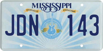 MS license plate JDN143