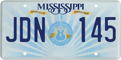 MS license plate JDN145
