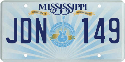 MS license plate JDN149