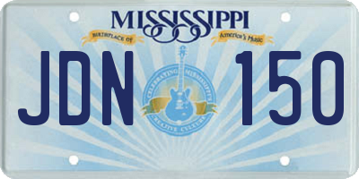 MS license plate JDN150