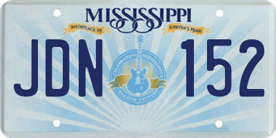 MS license plate JDN152
