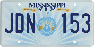 MS license plate JDN153