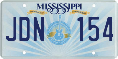 MS license plate JDN154