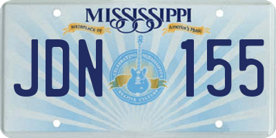 MS license plate JDN155