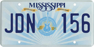 MS license plate JDN156