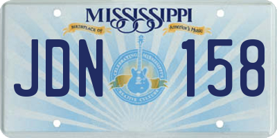 MS license plate JDN158