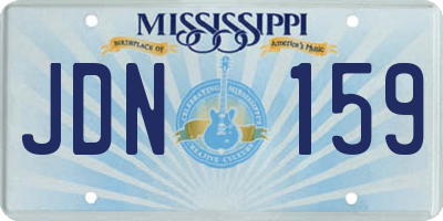 MS license plate JDN159