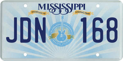 MS license plate JDN168