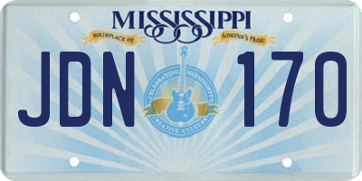 MS license plate JDN170