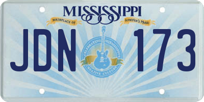 MS license plate JDN173