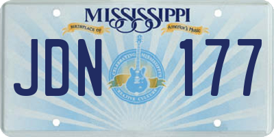 MS license plate JDN177