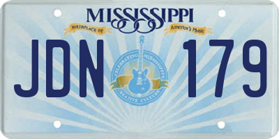 MS license plate JDN179