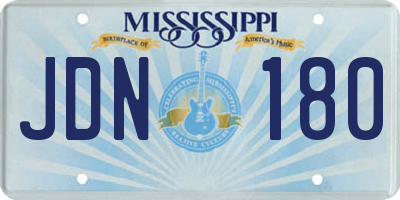 MS license plate JDN180