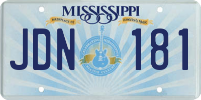 MS license plate JDN181