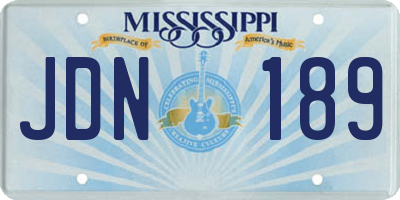 MS license plate JDN189