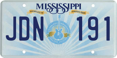 MS license plate JDN191