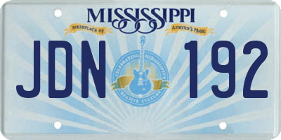 MS license plate JDN192