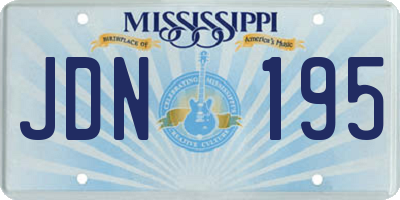 MS license plate JDN195