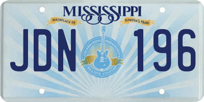 MS license plate JDN196