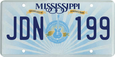 MS license plate JDN199