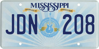MS license plate JDN208