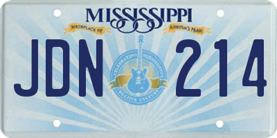 MS license plate JDN214