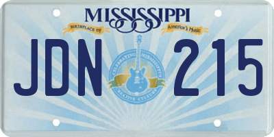 MS license plate JDN215