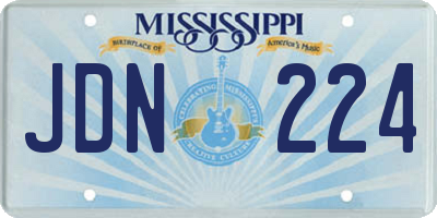 MS license plate JDN224