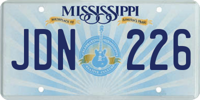 MS license plate JDN226