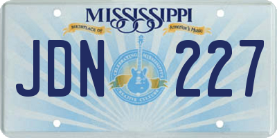 MS license plate JDN227