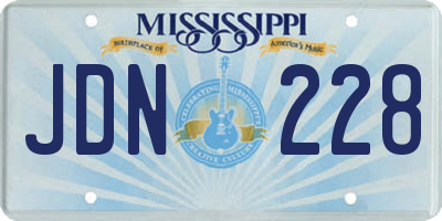 MS license plate JDN228