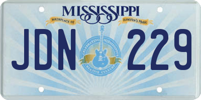MS license plate JDN229