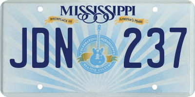 MS license plate JDN237