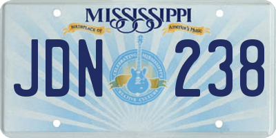 MS license plate JDN238