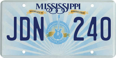 MS license plate JDN240