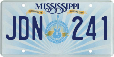 MS license plate JDN241