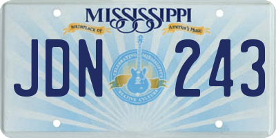 MS license plate JDN243