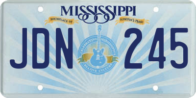 MS license plate JDN245