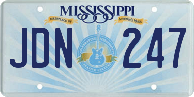 MS license plate JDN247