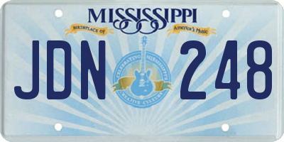 MS license plate JDN248