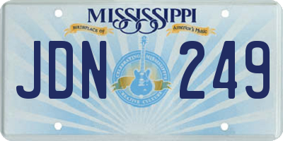 MS license plate JDN249