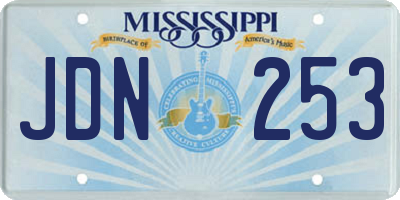 MS license plate JDN253