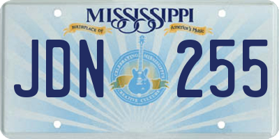 MS license plate JDN255