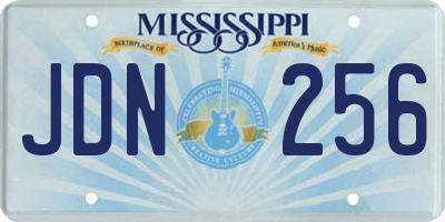MS license plate JDN256