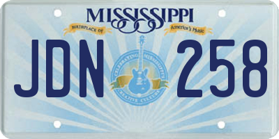 MS license plate JDN258