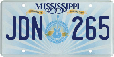 MS license plate JDN265