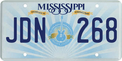 MS license plate JDN268