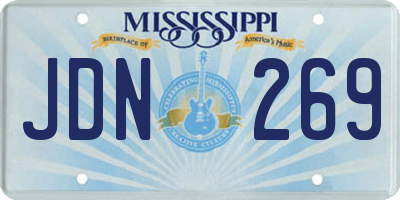 MS license plate JDN269