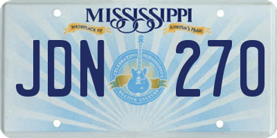 MS license plate JDN270